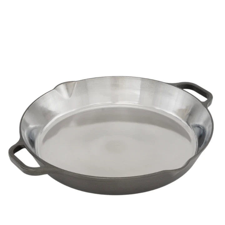 PitmasterX 12'' Hochglanzpolierte Bratpfanne mit 2 Griffen