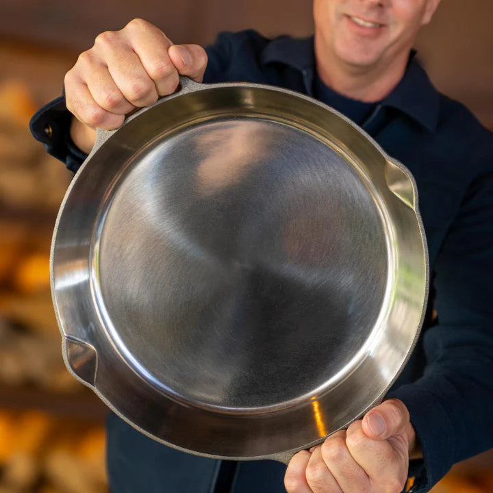 PitmasterX 12'' Hochglanzpolierte Bratpfanne mit 2 Griffen