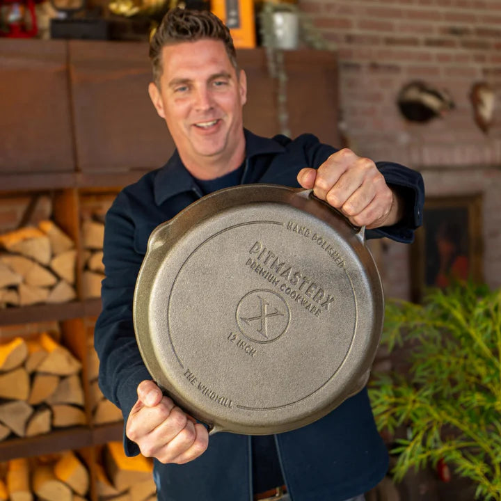 PitmasterX 12'' Hochglanzpolierte Bratpfanne mit 2 Griffen