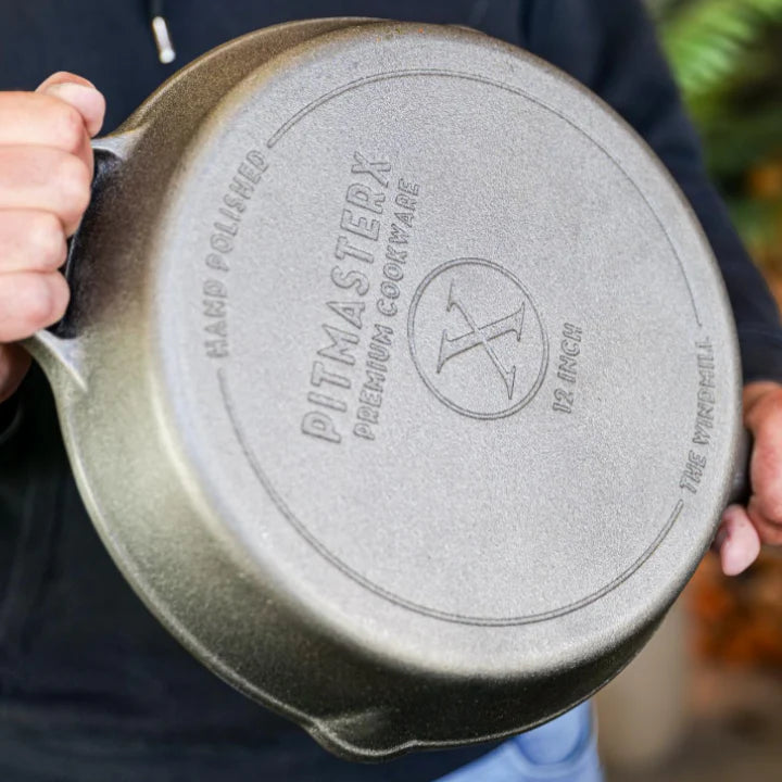 PitmasterX 12'' Hochglanzpolierte Bratpfanne mit Stahl