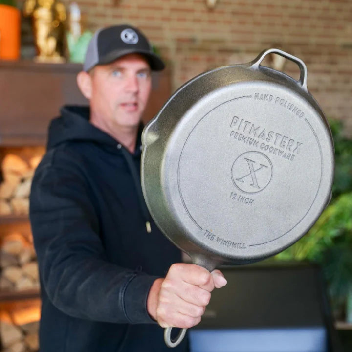 PitmasterX 12'' Hochglanzpolierte Bratpfanne mit Stahl