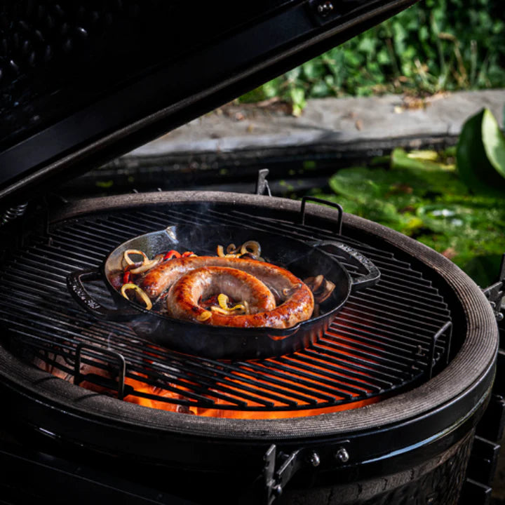 Große Windmühlen-Gusseisenpfanne mit 2 Griffen