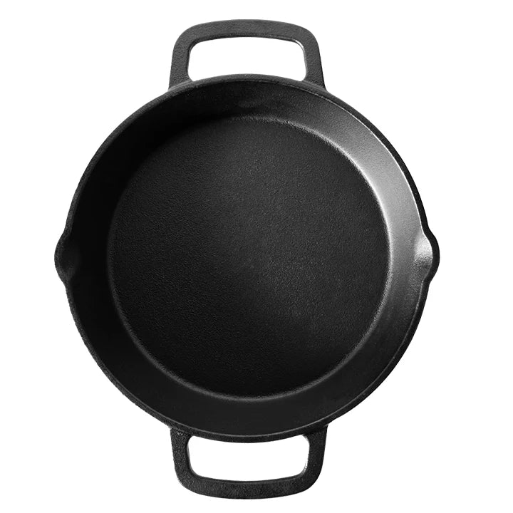 Die Windmühlen-Gusseisenpfanne, mittelgroß, mit 2 Griffen