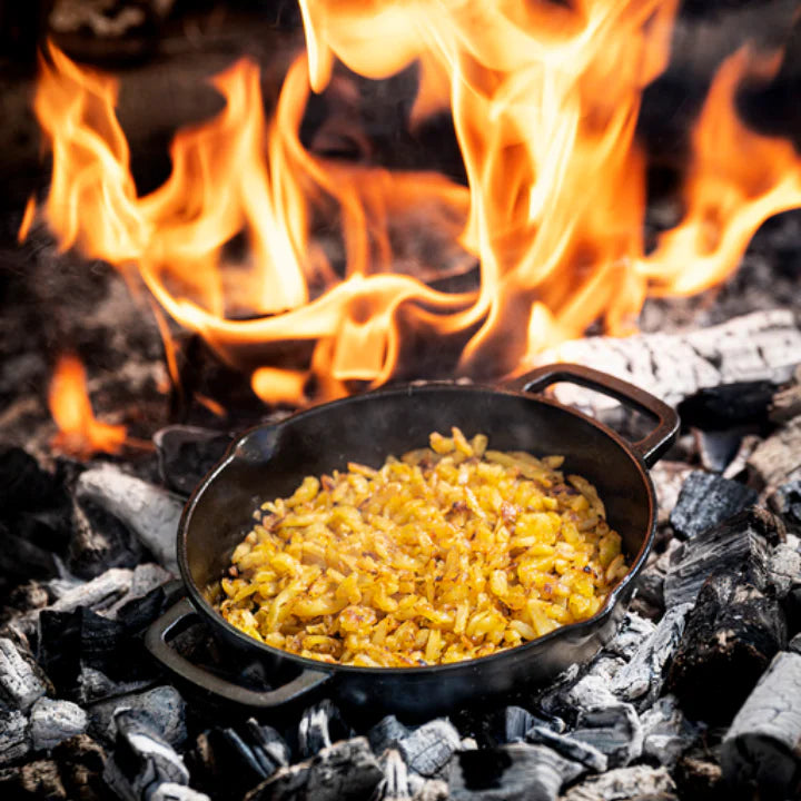 Die Windmühlen-Gusseisenpfanne, mittelgroß, mit 2 Griffen