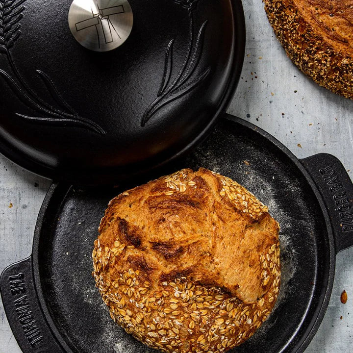 Windmühlen-Brotbackschüssel aus emailliertem Gusseisen