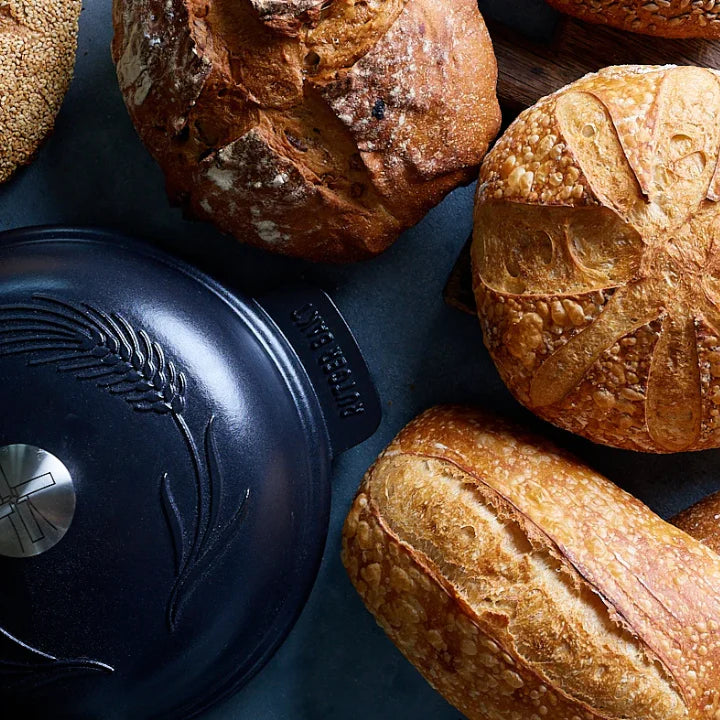 Windmühlen-Brotbackschüssel aus emailliertem Gusseisen
