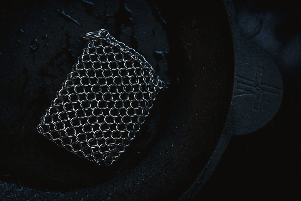 Windmühlen-Reinigungspad aus Gusseisen-Kettenhemd